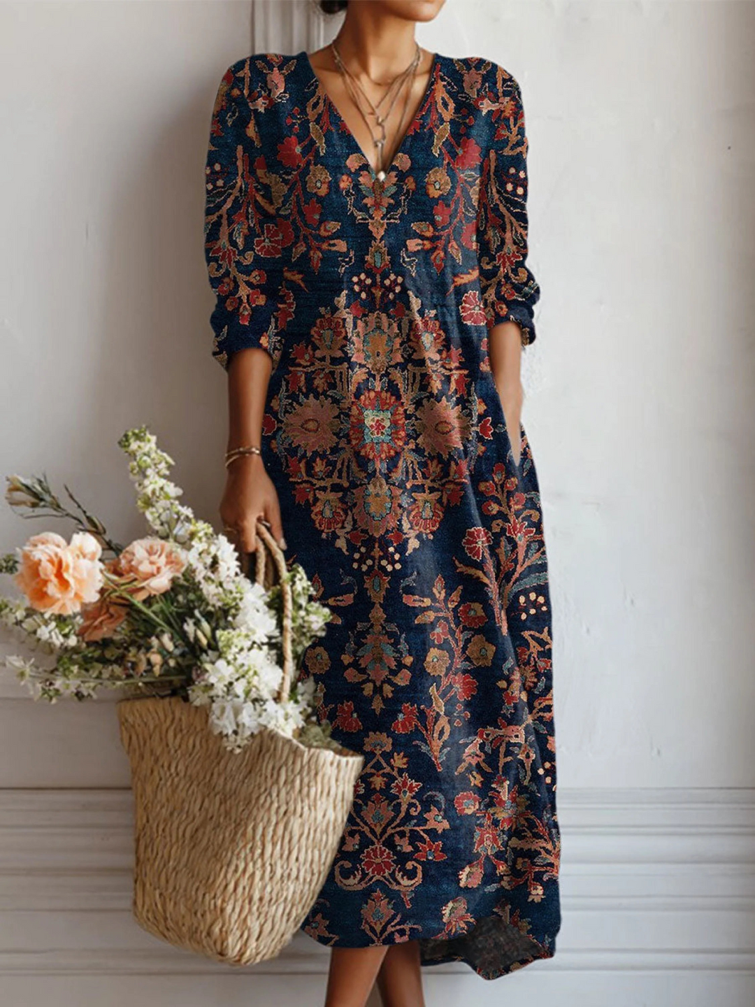 Kriselle | Elegante Abito Midi Floreale per Donna - Comfort e Stile senza Tempo 3
