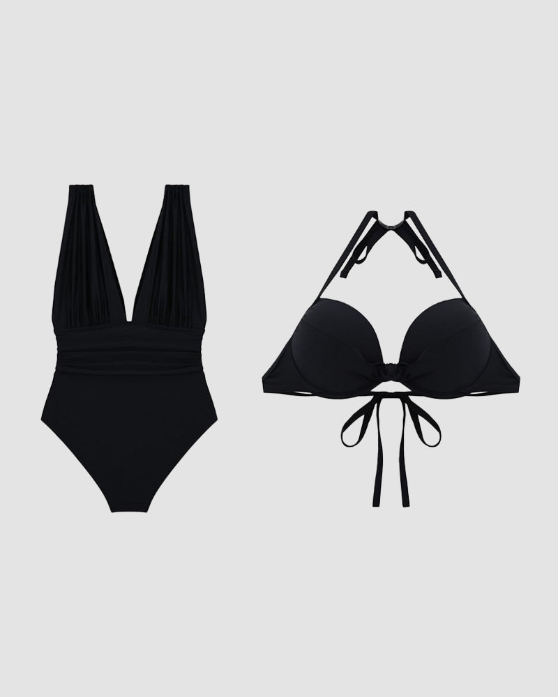 Lana | Costume da Bagno Donna Elegante e Modellante, Costume Intero con Scollo a V 4