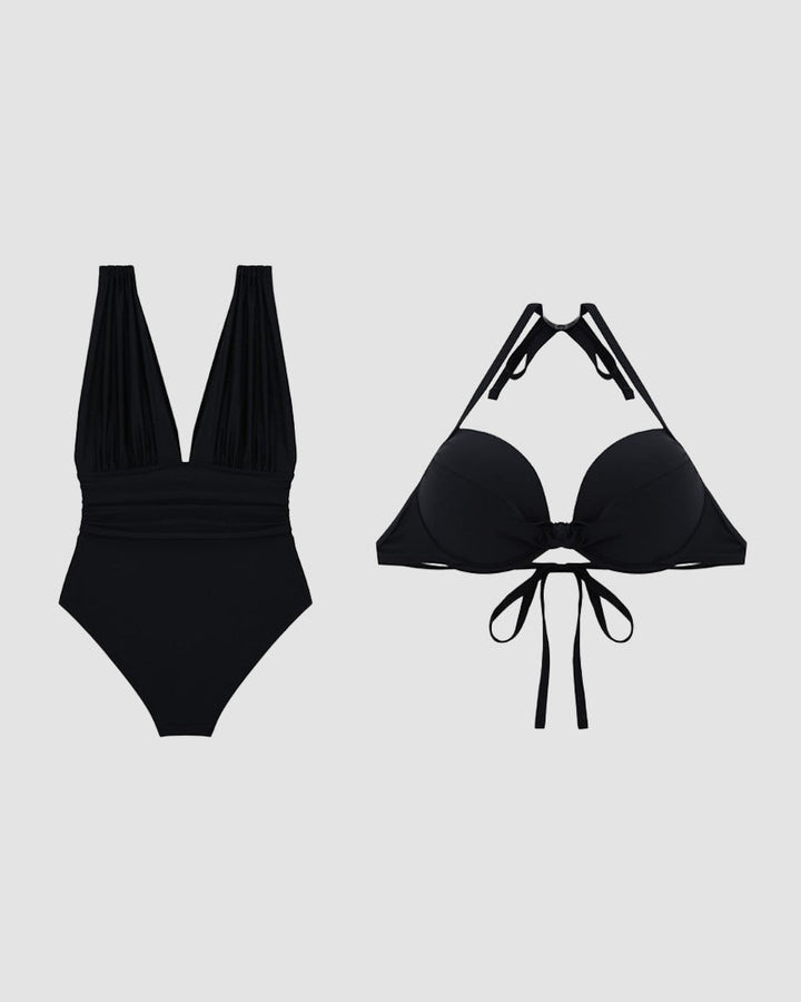 Lana | Costume da Bagno Donna Elegante e Modellante, Costume Intero con Scollo a V 4