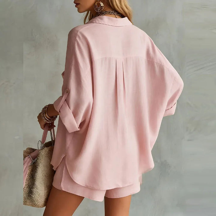 Lara | Elegante e Confortevole Completo Estivo in Due Pezzi con Camicia e Pantaloni Shorts 6