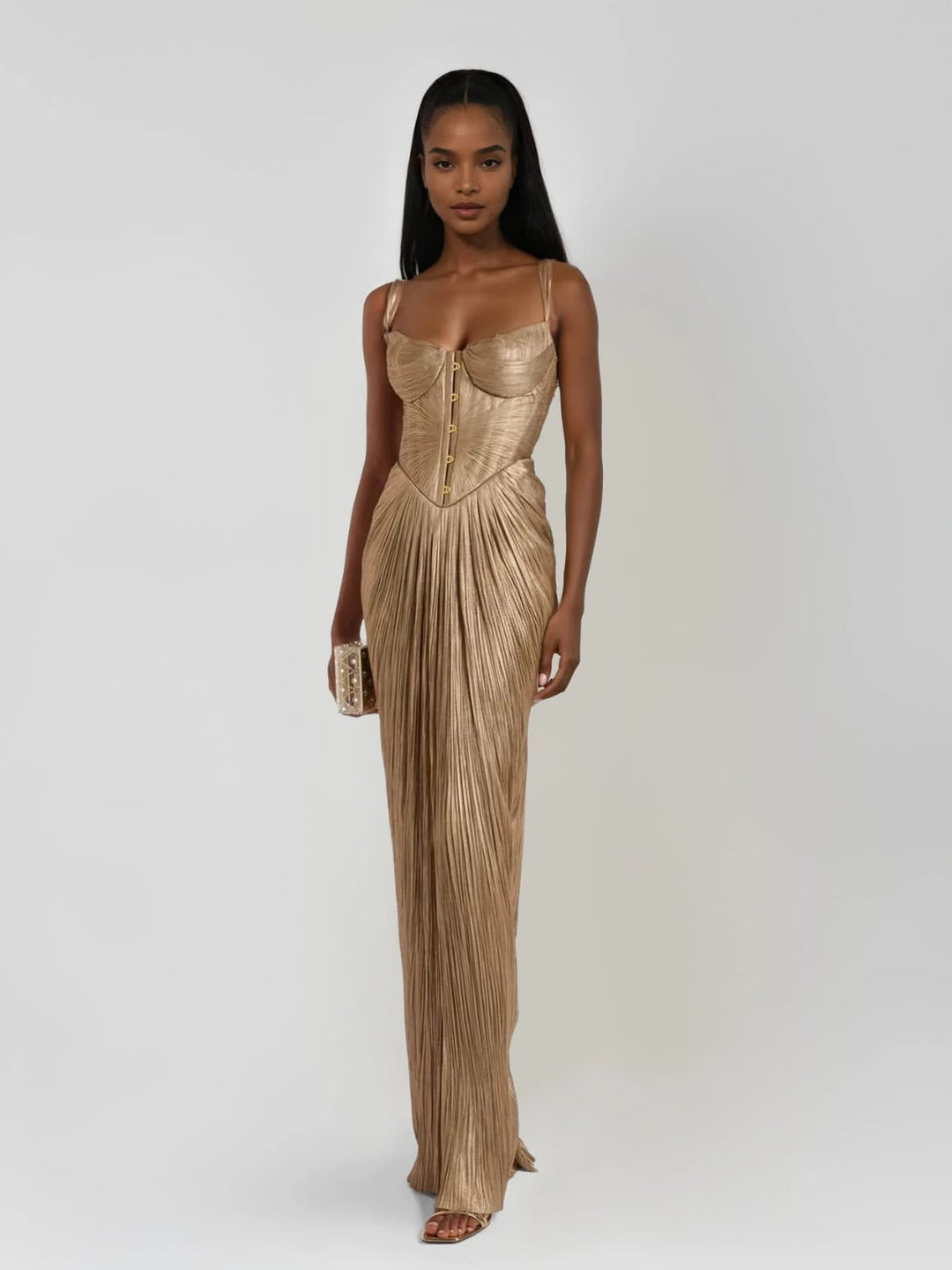 Lena | Abito Maxi Elegante Corsetto Fluido Estivo Aderente 0