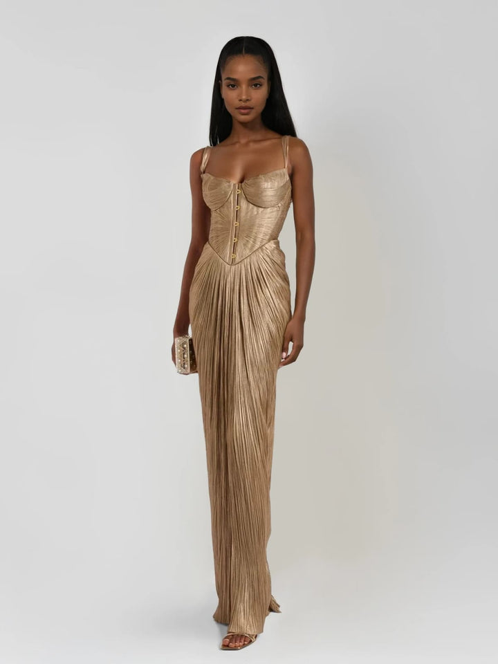 Lena | Abito Maxi Elegante Corsetto Fluido Estivo Aderente 0