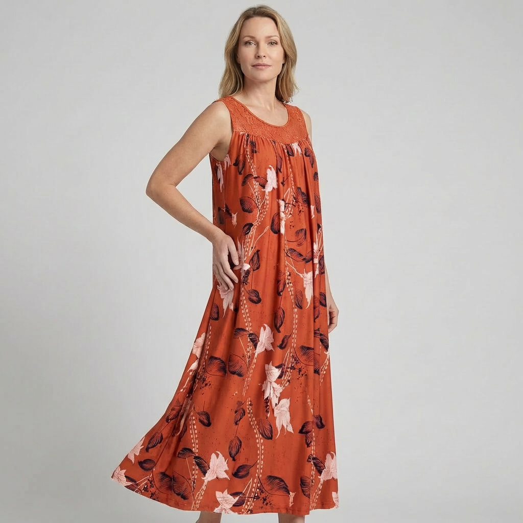 Lena | Elegante Maxi Abito Donna con Motivo Floreale per Cerimonia e Occasioni Speciali 1
