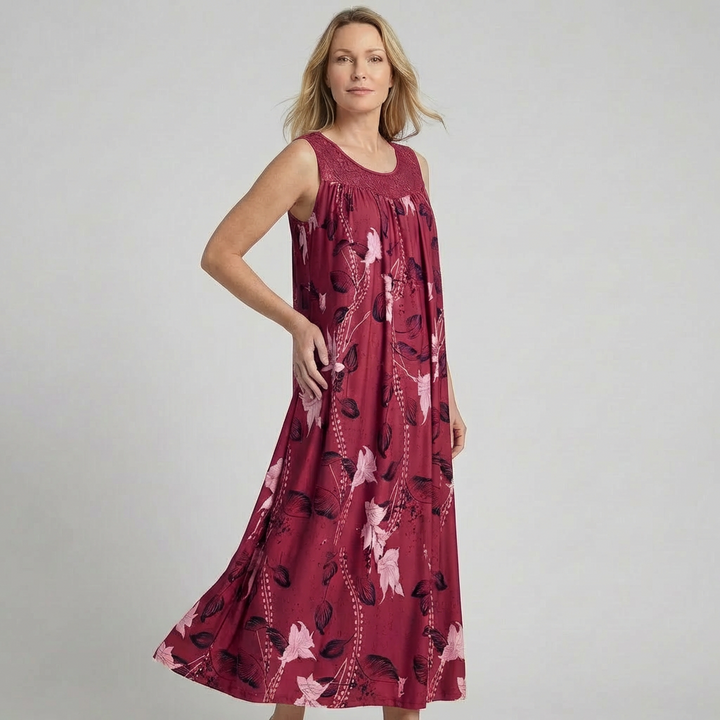 Lena | Elegante Maxi Abito Donna con Motivo Floreale per Cerimonia e Occasioni Speciali 4