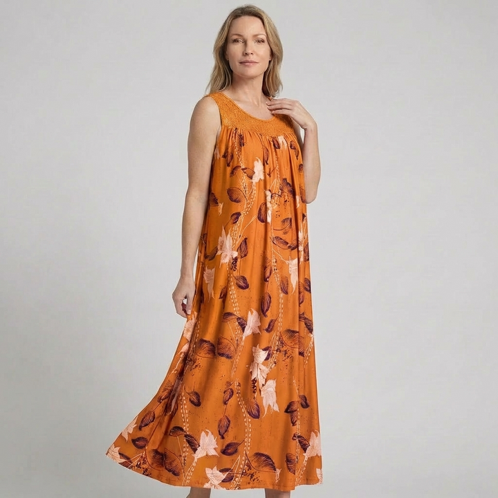 Lena | Elegante Maxi Abito Donna con Motivo Floreale per Cerimonia e Occasioni Speciali 6