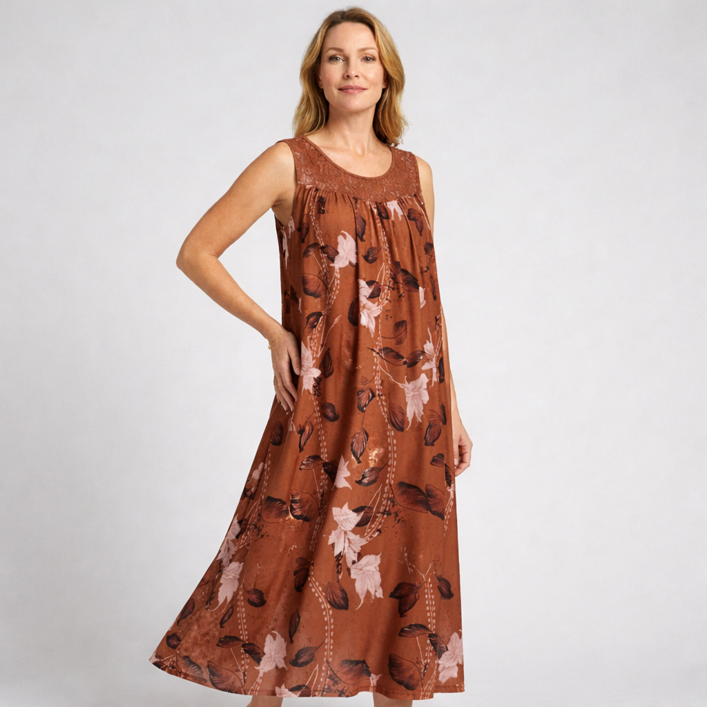 Lena | Elegante Maxi Abito Donna con Motivo Floreale per Cerimonia e Occasioni Speciali 7