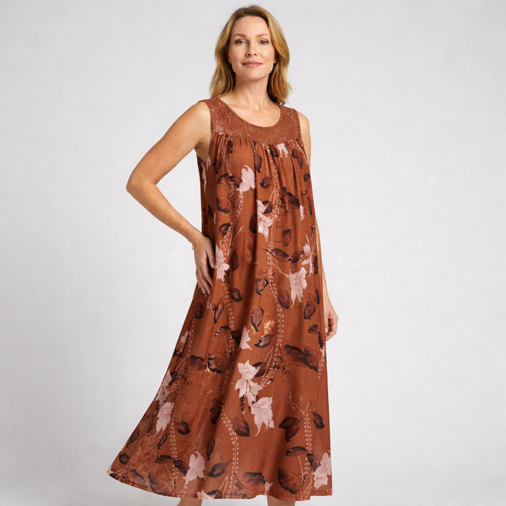 Lena | Elegante Maxi Abito Donna con Motivo Floreale per Cerimonia e Occasioni Speciali 7