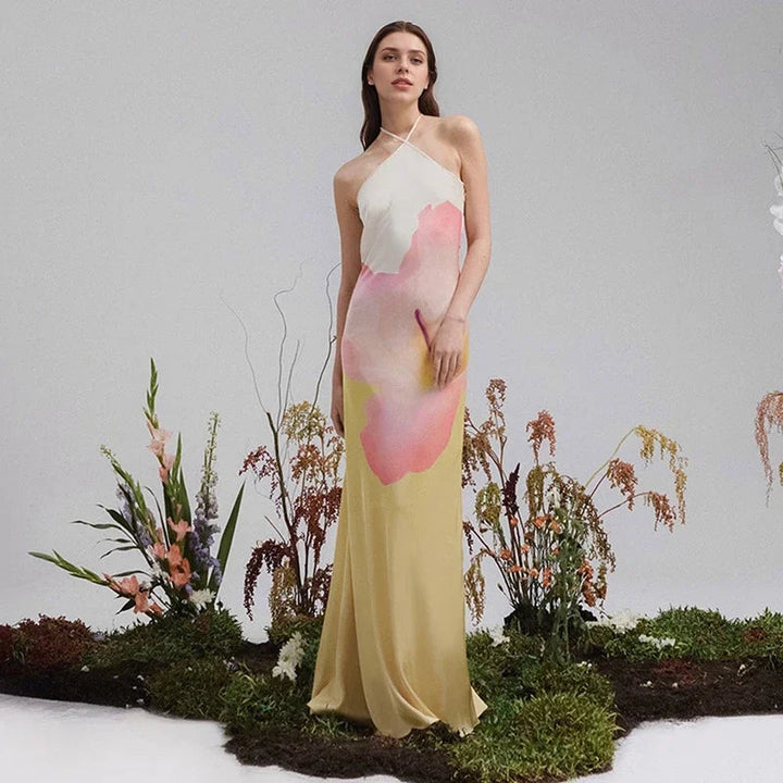 Lena | Elegante Maxi Abito Monospalla Floreale per Cerimonia e Eventi 1