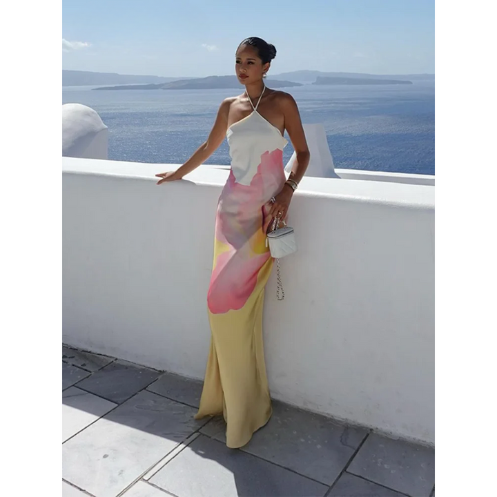 Lena | Elegante Maxi Abito Monospalla Floreale per Cerimonia e Eventi 6