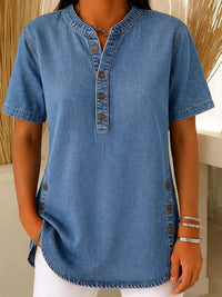 Freya | Classic and modern Henley blouse for women