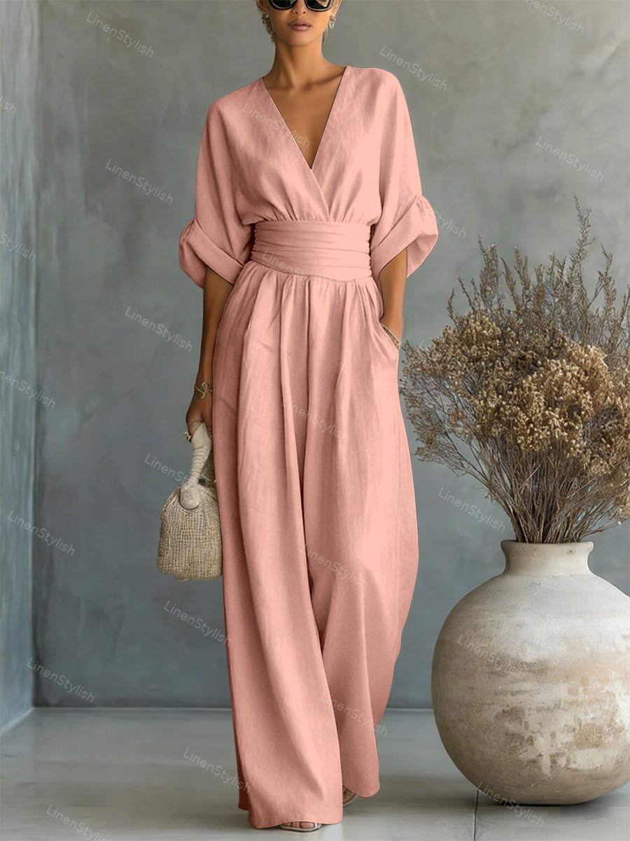 Lena | Tuta Elegante Donna Slim Fit Scollo a V Cerimonia Sofisticata 10
