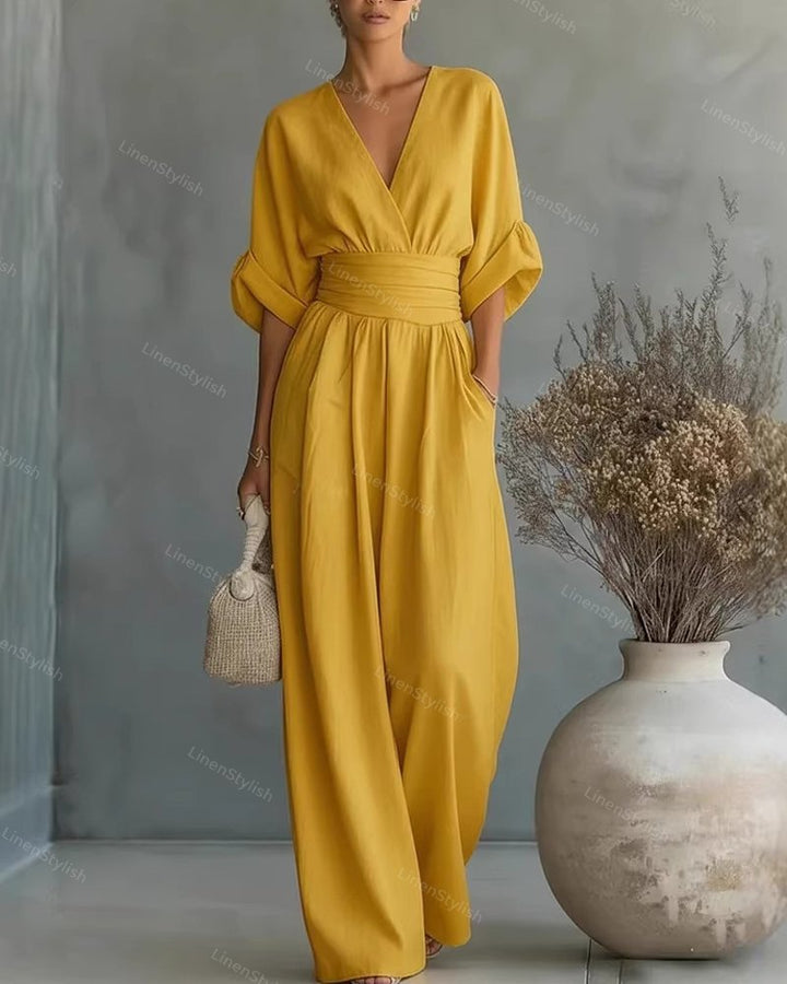 Lena | Tuta Elegante Donna Slim Fit Scollo a V Cerimonia Sofisticata 12