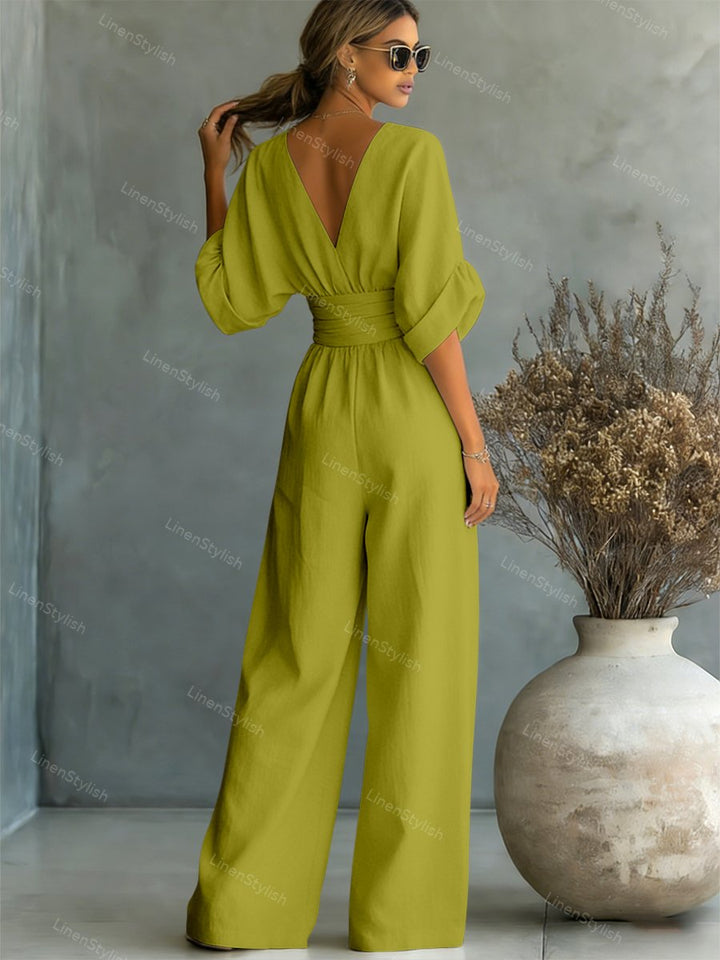 Lena | Tuta Elegante Donna Slim Fit Scollo a V Cerimonia Sofisticata 7