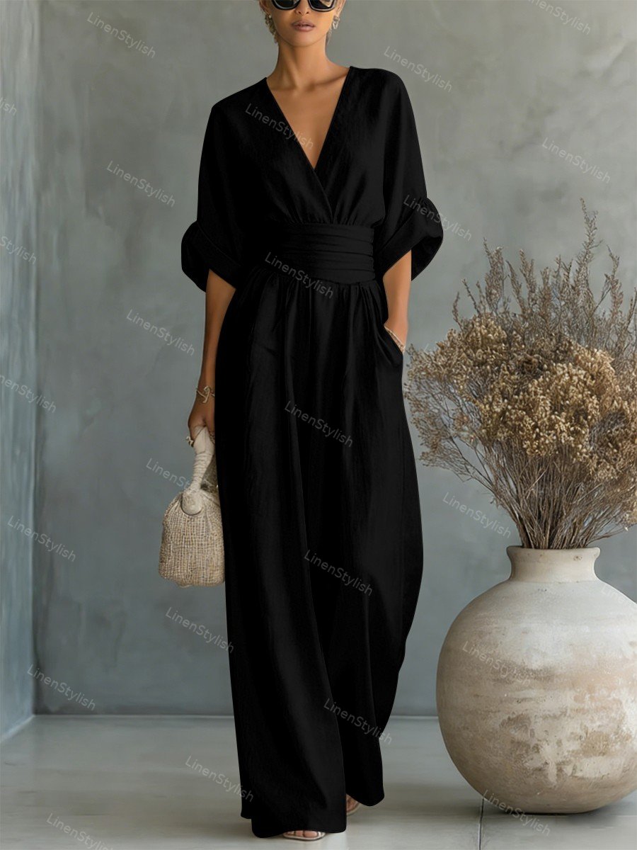 Lena | Tuta Elegante Donna Slim Fit Scollo a V Cerimonia Sofisticata 8