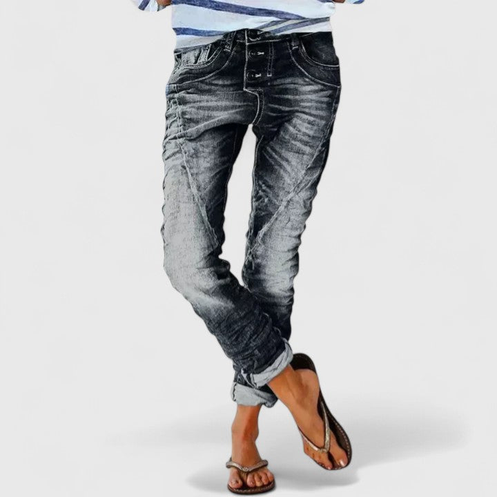 Leni | Jeans a Gamba Larga Vintage, Comodi e Stile Unico 0