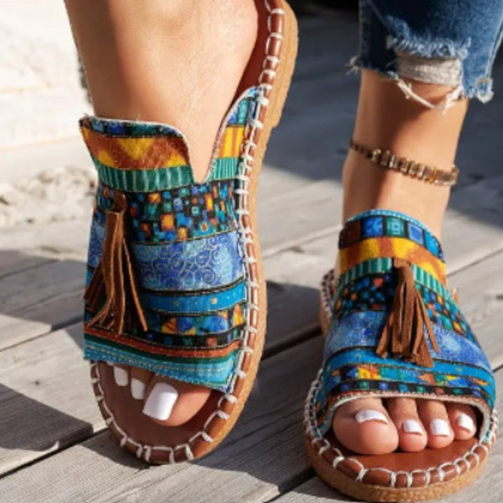 Leona | Eleganti e Comodi Sandali Donna Bassi con Dettagli Boho 1