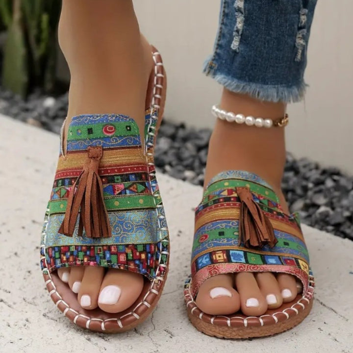 Leona | Eleganti e Comodi Sandali Donna Bassi con Dettagli Boho 7