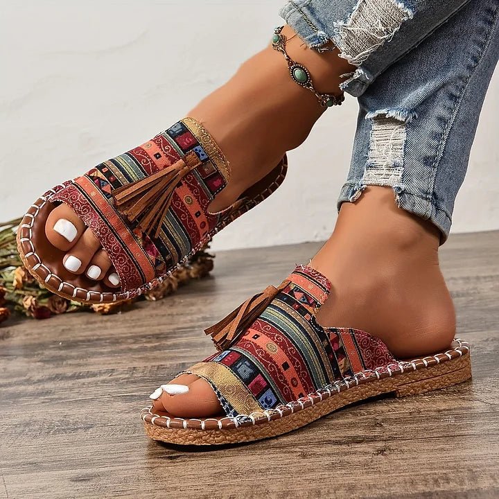 Leona | Eleganti e Comodi Sandali Donna Bassi con Dettagli Boho 8