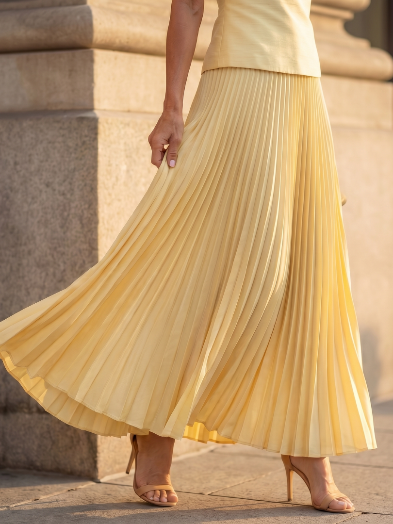 Liana | Elegante Completo Donna – Top Strutturato e Gonna a Pieghe, Completi Eleganti Donna 4