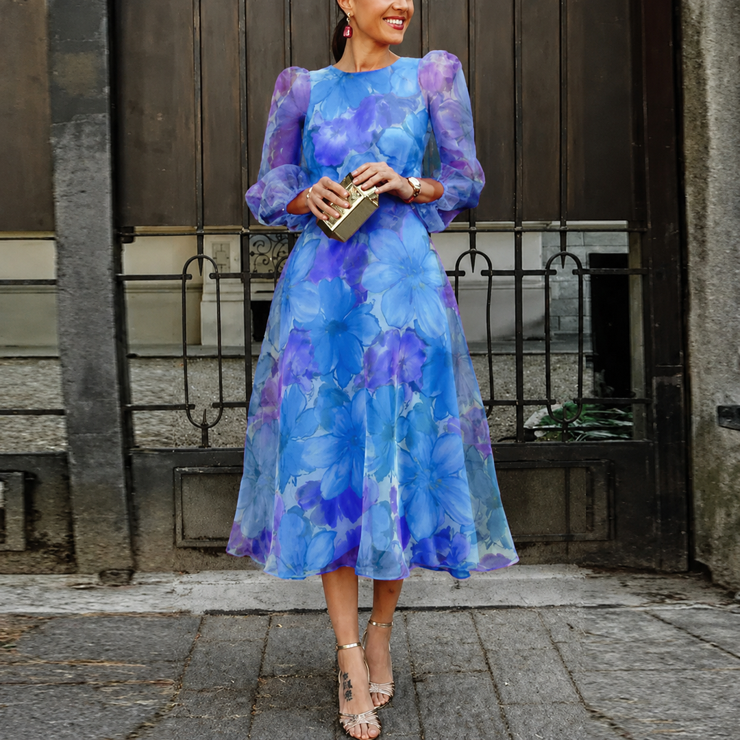 Lina | Abito Floreale Elegante A-Line Chiffon Matrimonio 1