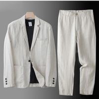 Matteo | Set con blazer casual in lino dalla vestibilità slim