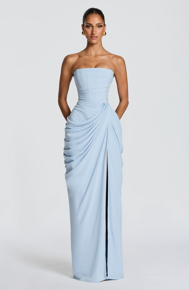 Liora | Abito Maxi Senza Spalline Elegante Fluido Glamour 1