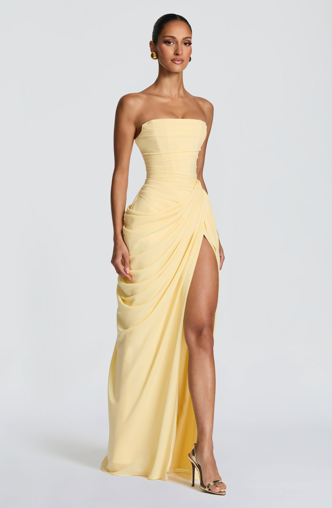 Liora | Abito Maxi Senza Spalline Elegante Fluido Glamour 3