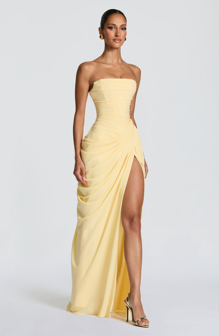 Liora | Abito Maxi Senza Spalline Elegante Fluido Glamour 3