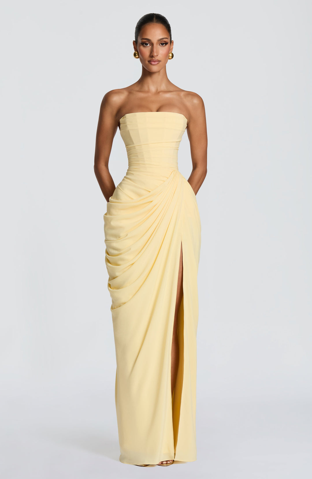 Liora | Abito Maxi Senza Spalline Elegante Fluido Glamour 5
