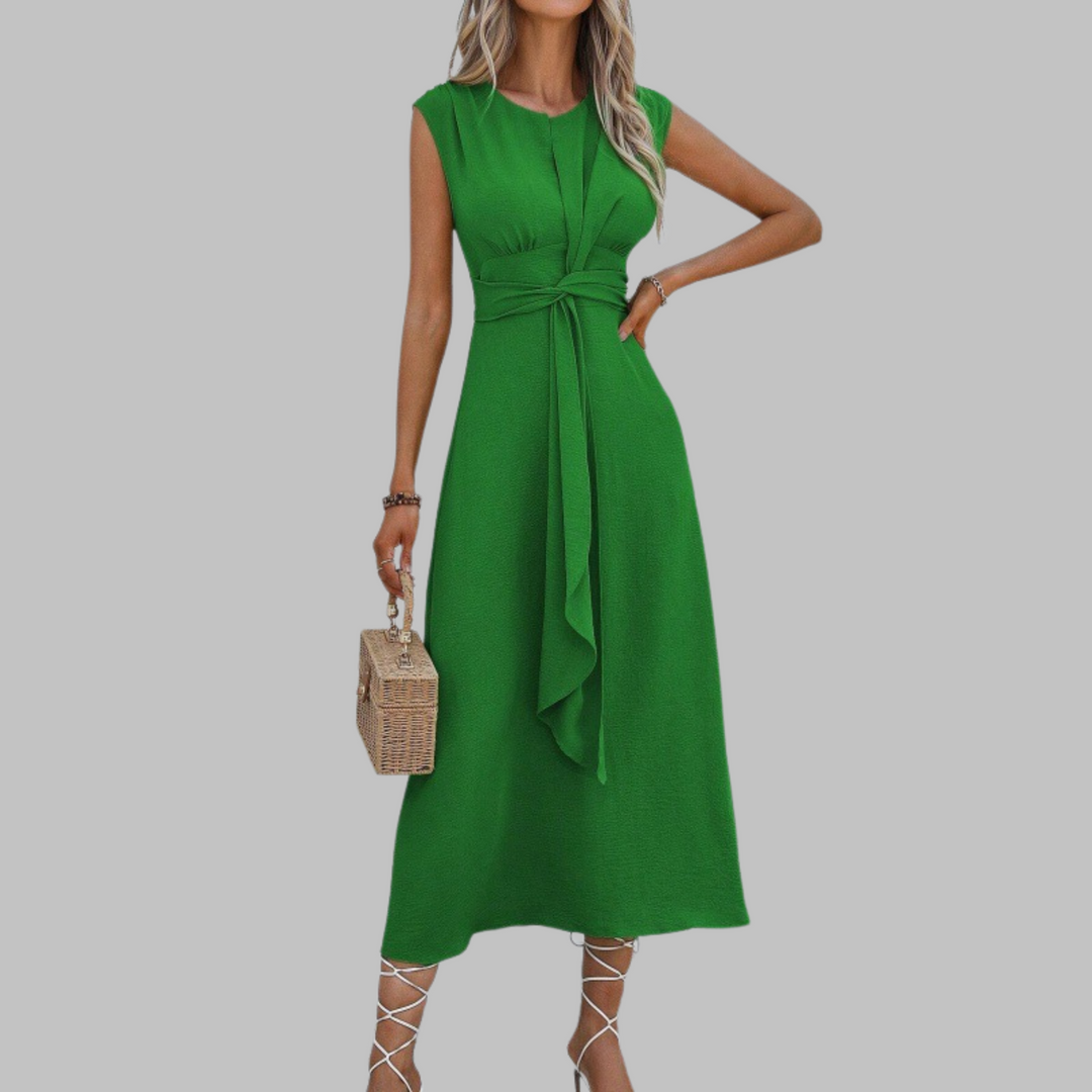 Liora | Elegante Abito Midi Cerimonia con Cintura per Donna 0
