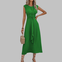 Chiara | Abito Midi a Trapezio con Cintura Coordinata