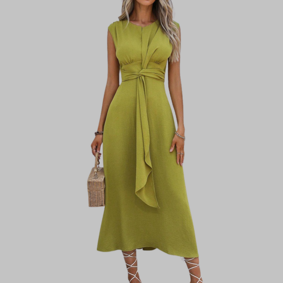Liora | Elegante Abito Midi Cerimonia con Cintura per Donna 1