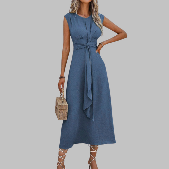 Liora | Elegante Abito Midi Cerimonia con Cintura per Donna 2