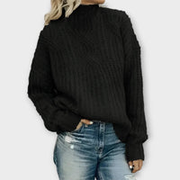 Julia | Maglione da Donna Moderno a Collo Alto con Trama a Trecce