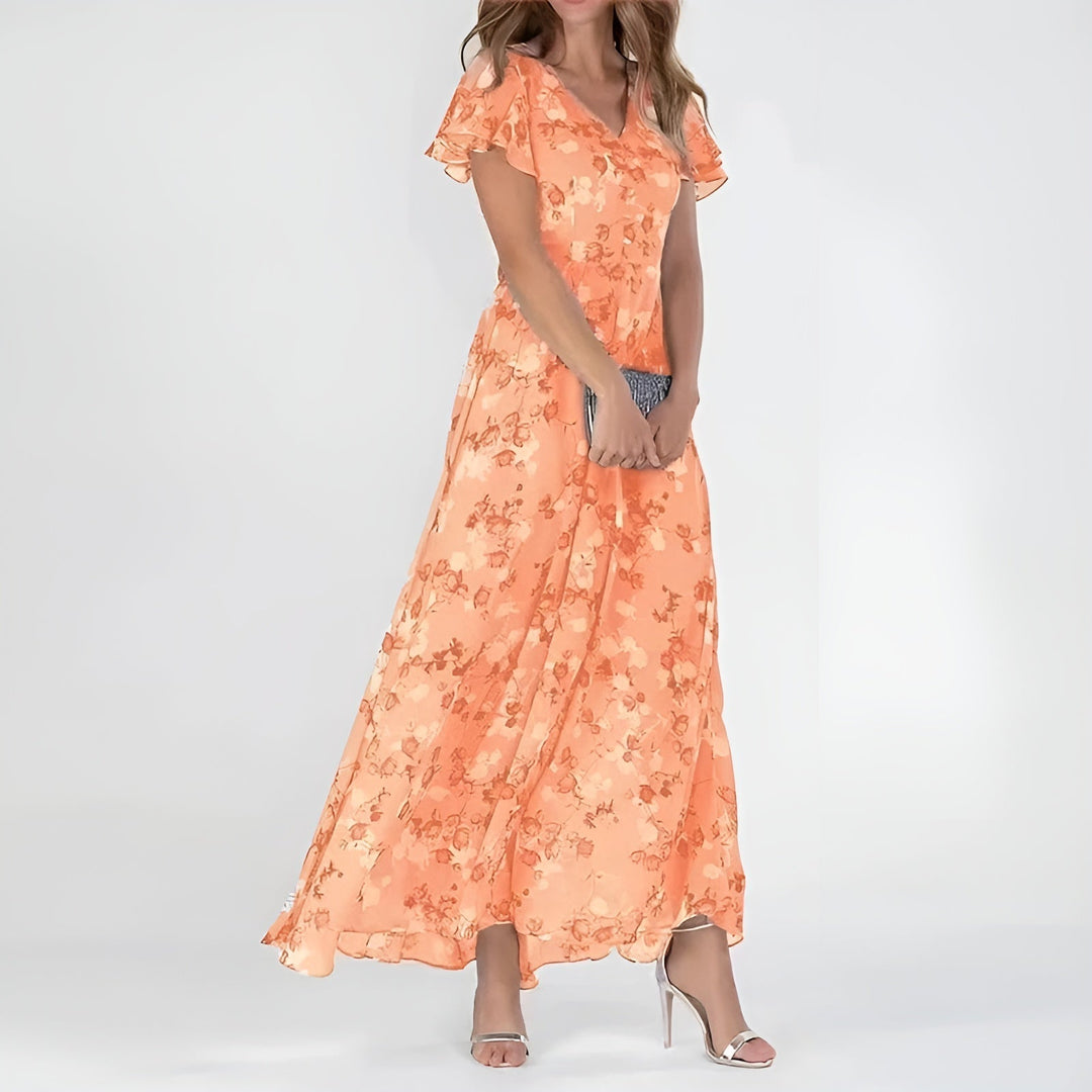 Livenza | Elegante Maxi Abito Cerimonia Donna Floreale 0