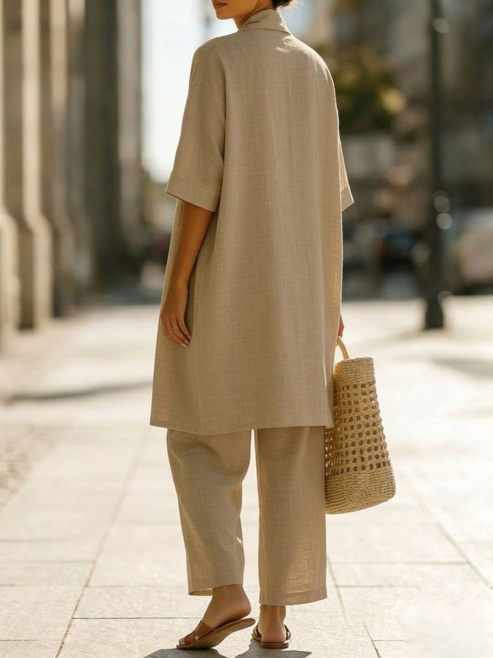 Livia | Completo Donna Elegante in Lino e Cotone – Rilassato e Traspirante, Set da Tre Pezzi 2