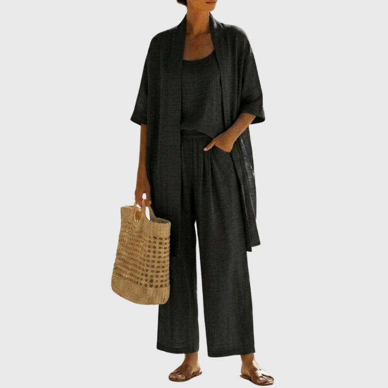 Livia | Completo Donna Elegante in Lino e Cotone – Rilassato e Traspirante, Set da Tre Pezzi 6