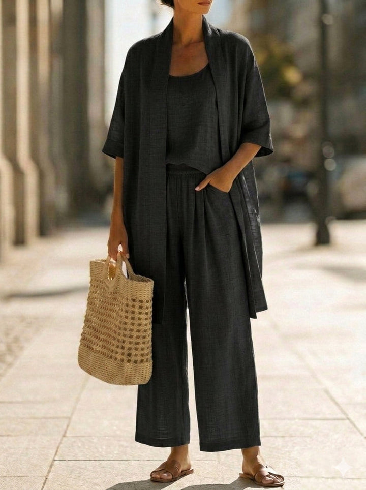 Livia | Completo Donna Elegante in Lino e Cotone – Rilassato e Traspirante, Set da Tre Pezzi 7