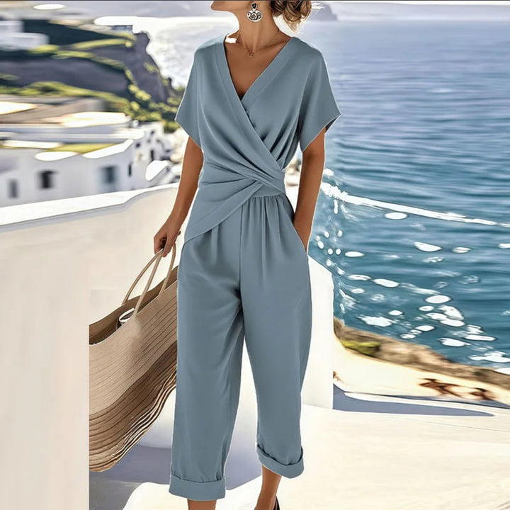 Livia | Elegant Set da Due Pezzi con Top Avvolgente e Pantaloni Cropped 1