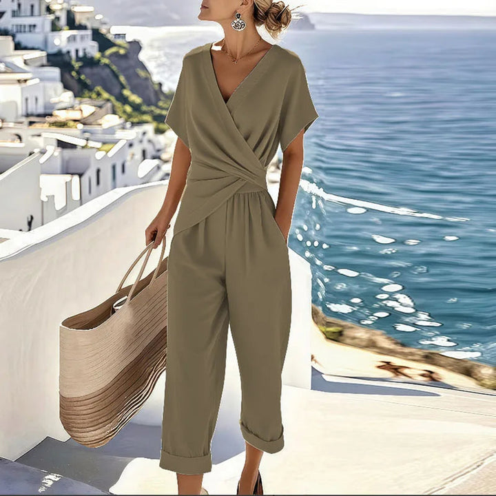 Livia | Elegant Set da Due Pezzi con Top Avvolgente e Pantaloni Cropped 2