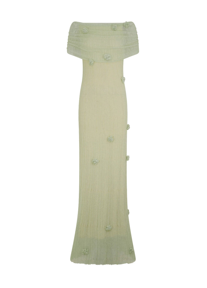 Livia | Elegante Abito Lungo in Maglia Verde Salvia 7