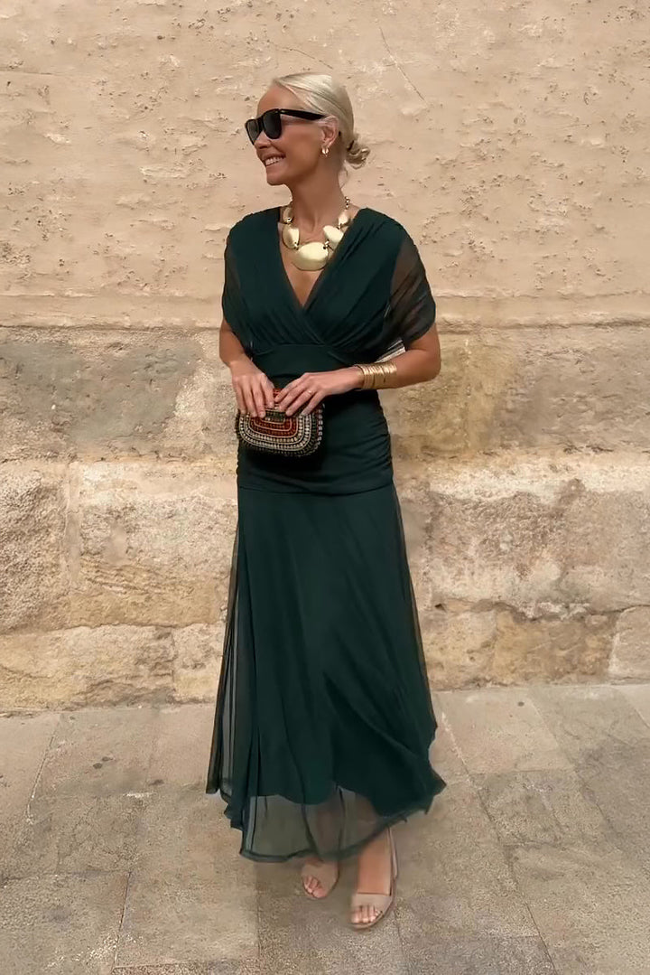 Livia | Elegante Abito da Cerimonia Lungo con Scollo a V per Donna 0