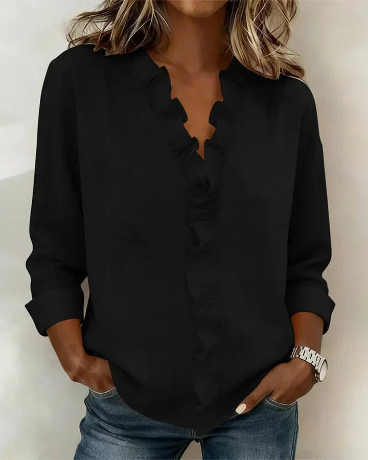 Livia | Elegante Camicetta Donna con Scollo a V e Maniche a Tre Quarti 2