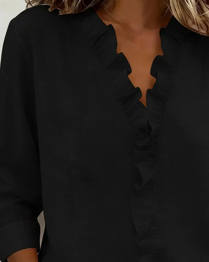Livia | Elegante Camicetta Donna con Scollo a V e Maniche a Tre Quarti 3