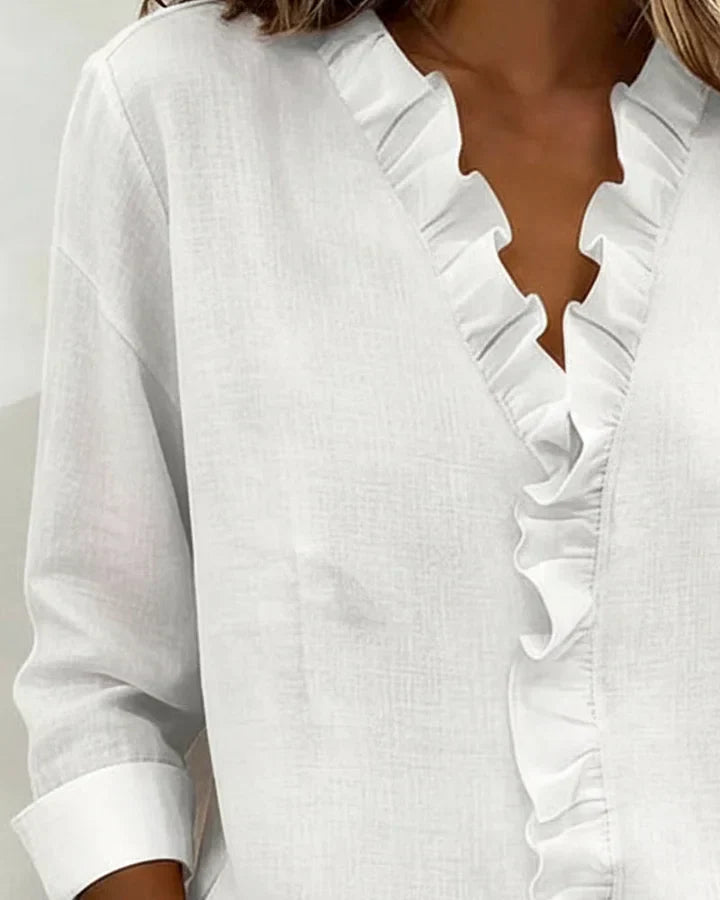 Livia | Elegante Camicetta Donna con Scollo a V e Maniche a Tre Quarti 5