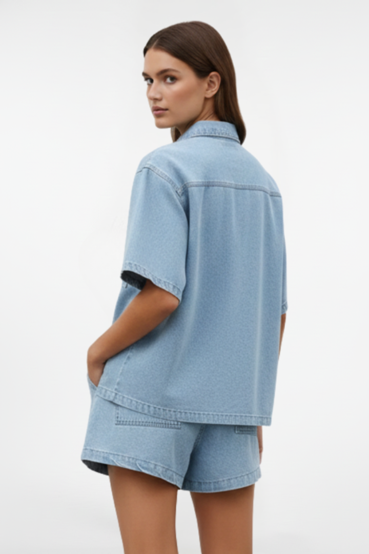Livia | Elegante & Traspirante Set Donna – Camicetta e Pantaloni Corti per Estate 4