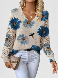 Claudia | Maglione in maglia raffinato e comodo con motivo floreale