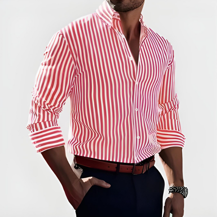 Lorenzo | Elegante Camicia Uomo Slim Fit a Righe Su Misura 2