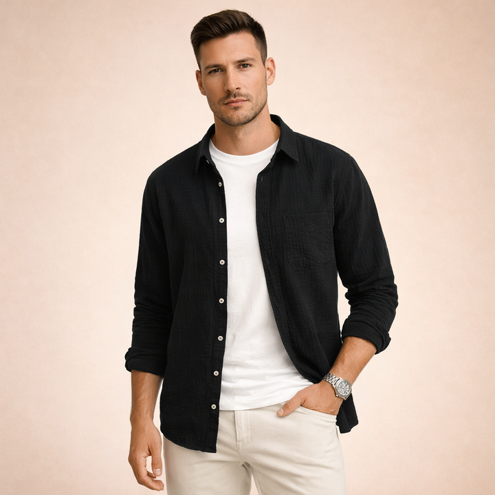 Luca | Camicia Uomo Essenziale a Maniche Lunghe per Ogni Occasione 1