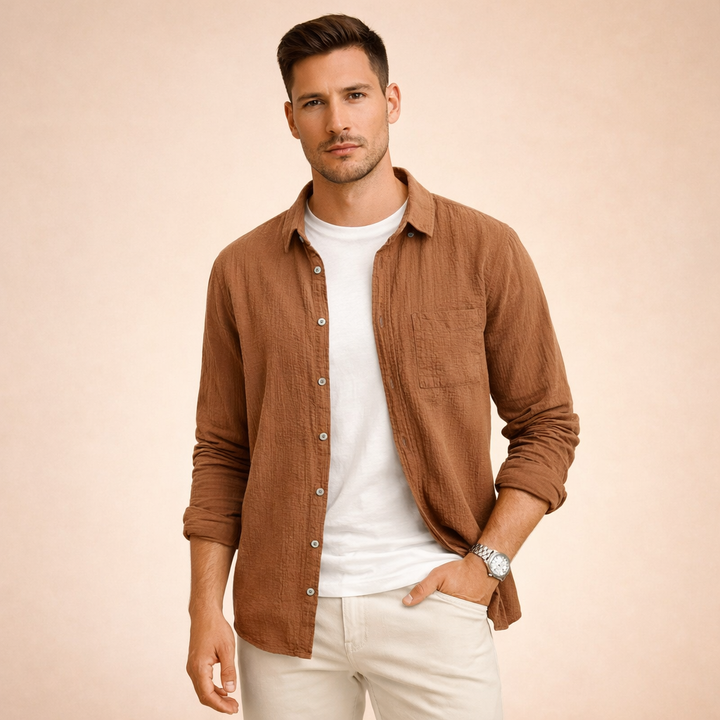 Luca | Camicia Uomo Essenziale a Maniche Lunghe per Ogni Occasione 2